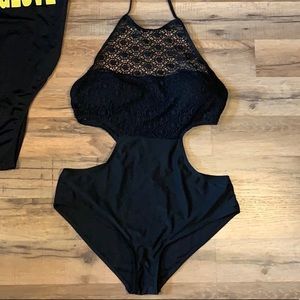 lace one piece swimwear